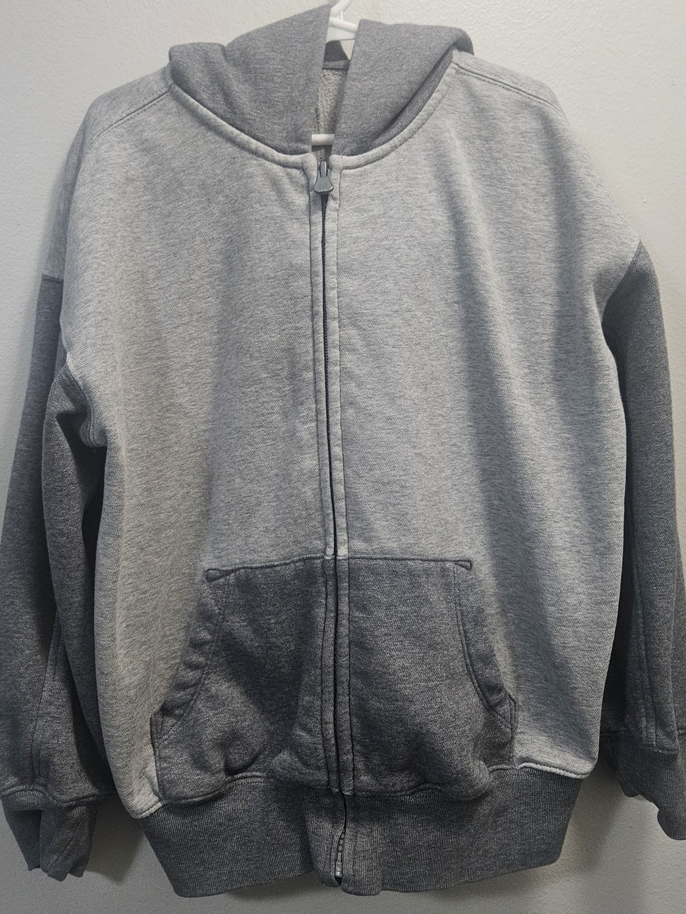 GAP Boys Gray Two-Tone Full-Zip Hoodie Jacket